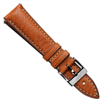 Highley Padded Minerva Italian Leather Watch Strap - Coral
