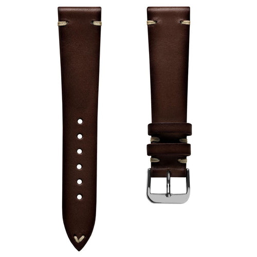 WatchGecko Oakley V-Stitch Hand-Painted Watch Strap - Dark Brown