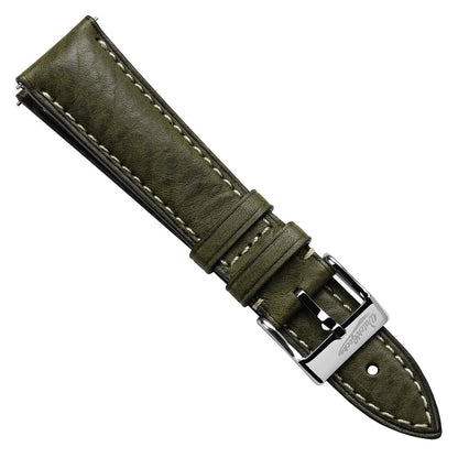 Original Highley Padded Minerva Italian Leather Watch Strap - Olive Green