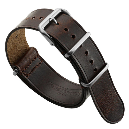 Cambridge Genuine Leather British Military Watch Strap - Reddish Brown