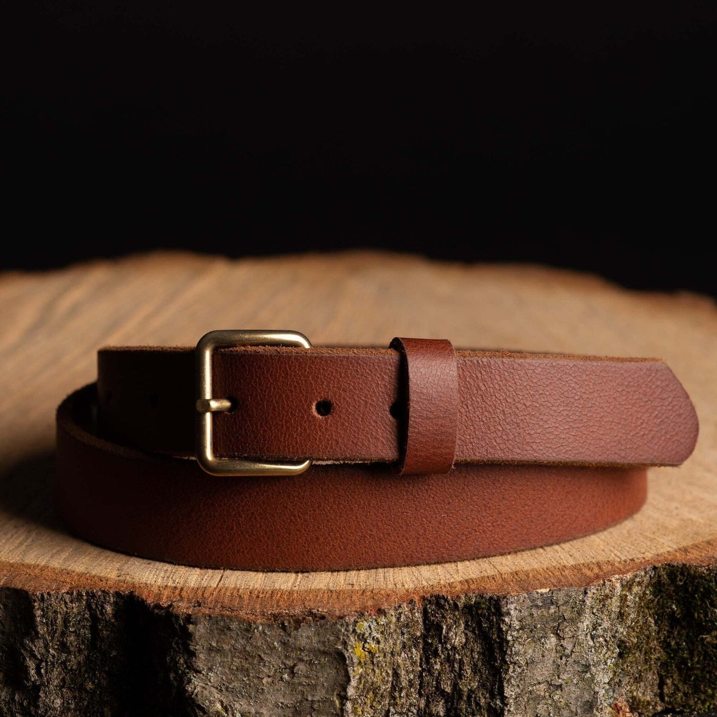 Kyomi- Black 100% Premium Leather Belt- Made in Canada
