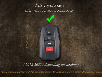 Toyota Avalon, Camry, Corolla, RAV4, ... Key Fob Cover, Leather Protector Case For Keychains Entry Remotes Key Fob Toyota, Gift For Him