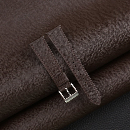 Dark Brown Epsom Leather Watch Strap, Dark Brown Epsom Leather Handmade Watch Strap, Epsom Strap Watch 16mm 18mm 19mm 20mm 21mm