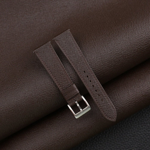 Dark Brown Epsom Leather Watch Strap, Dark Brown Epsom Leather Handmade Watch Strap, Epsom Strap Watch 16mm 18mm 19mm 20mm 21mm