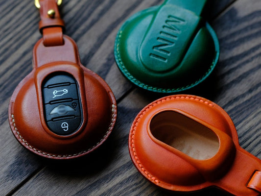 Personalized Leather Key Cover For Mini Cooper Countryman, Clubman, 3 Doors, 5 Doors ... Mini Cooper Key Fob Cover, Mother's Day Gifts