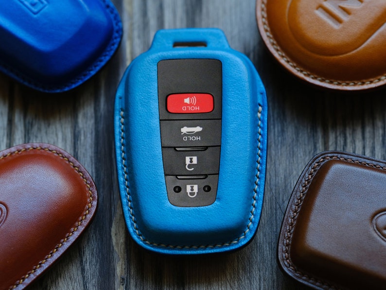 Toyota Avalon, Camry, Corolla, RAV4, ... Key Fob Cover, Leather Protector Case For Keychains Entry Remotes Key Fob Toyota, Gift For Him