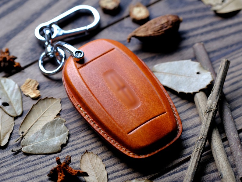 Personalized Leather Protector Case For Keyless Remote Key Fob Lincoln Navigator Continental Nautilus MKZ ... Birthday Gift, Gift for Him