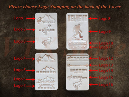 Ford Bronco Key Case, Personalized Logo on the back, Leather Key Fob Cover For Ford Bronco Bronco Sport F-150 F-350, Ford Smart Key Cover