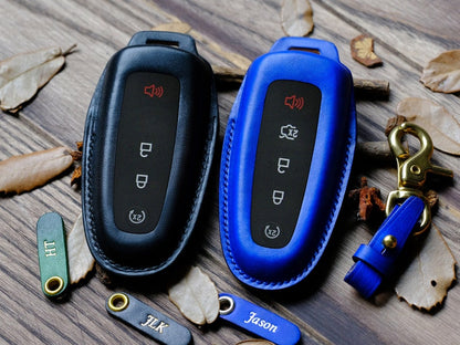 Cover For Ford C-max Edge Escape Expedition Explorer Flex Focus Taurus Leather Protector Case For Keyless Entry Remote Key Fob Birthday Gift