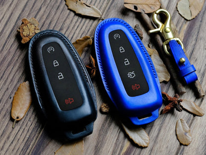 Cover For Ford C-max Edge Escape Expedition Explorer Flex Focus Taurus Leather Protector Case For Keyless Entry Remote Key Fob Birthday Gift