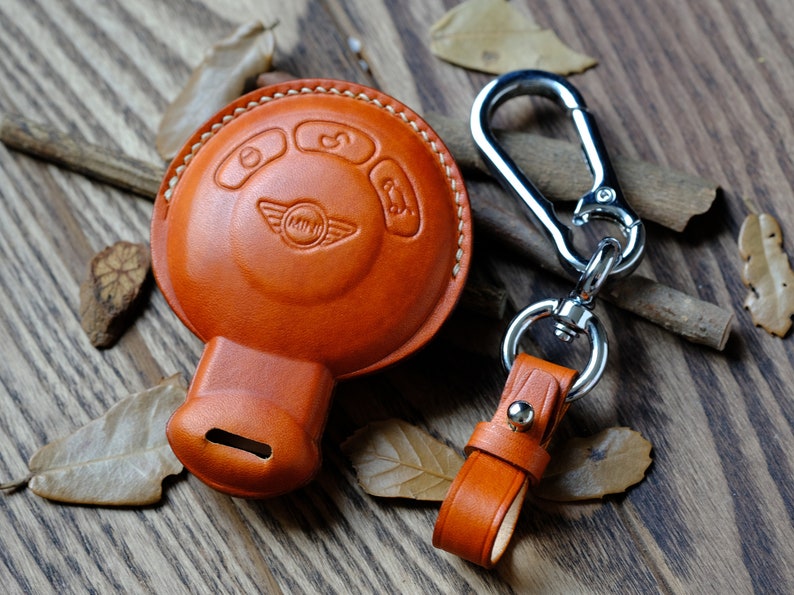 Mini Cooper Key Fob Cover, Mini Cooper 2006-2014, Leather Key Case, Gift for Mom, Gift for Her, Personalized Keychain