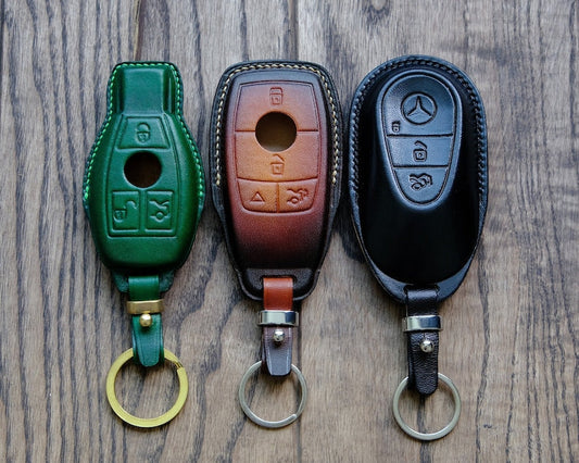 Mercedes All Type Key Fob Cover, Leather Key Case For Mercedes C E G M R S SL, Gift for Him, Father's Day Gift, Personalized Gift