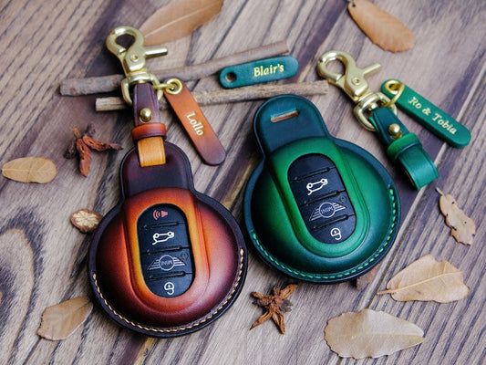 Mini Countryman Key Fob Cover, Leather Key Case For Keyless Entry Remotes Fob Shell Mini Countryman, Mini Cooper Gift for Her