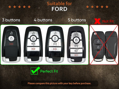 Ford Edge ST Key Fob Cover, Leather Key For Ford Edge ST Ranger Mustang Maverick..., Gift For Him, Gift For Dad, Personalized Gifts