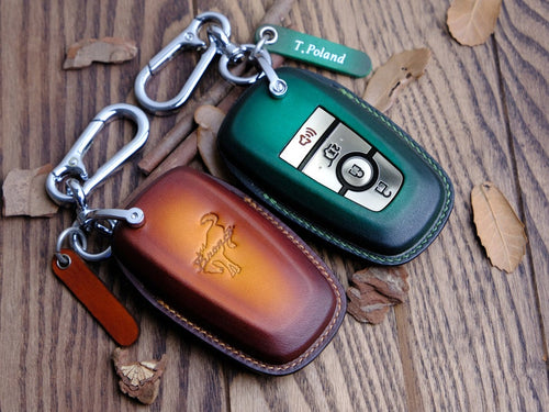 Customized Bronco Key Fob Cover With Logo 3 4 5 Buttons, Leather Key Fob Cover, Key Holder Bronco Sport, Smart Remote Keyless Accessories