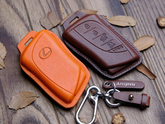 Customized Lexus Key Fob Cover UX200 | UX250 | RX350, Italian Veg-Tanned Leather, Premium Keyless Entry Case, Gift For Him