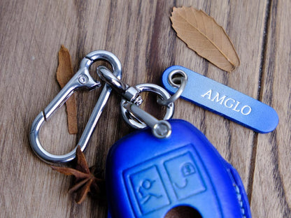 Customized Leather For Mercedes Key Fob Cover, Leather Key Case For S-class E-class G-class GLC GLK, Gift for Him, Mercedes Accessories