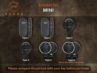 Mini Cooper Key Fob Cover, Mini Cooper 2006-2014, Leather Key Case, Gift for Mom, Gift for Her, Personalized Keychain