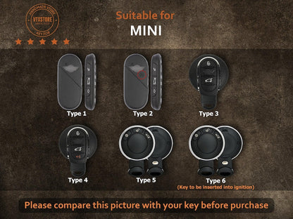 Mini Cooper Key Fob Cover, Leather Key Cover For Mini Cooper, Mini Cooper Countryman, Clubman, 3 Doors, 5 Doors ... Mini Cooper Gift for Her