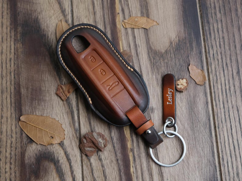 Handcrafted Case For Porsche Macan, Key Fob Cover For Porsche 911 718 Cayenne Taycan Panamera ... Gift For Husband, Porsche Key Fob Keyless