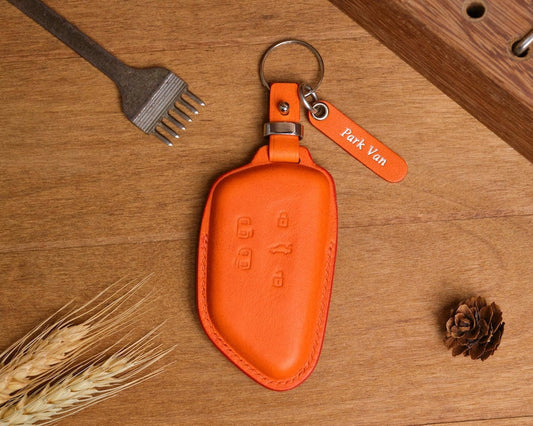 Volkswagen Atlas Key Fob Cover, Handcrafted Leather Key Case For VW Arteon, Atlas, Jetta GLI, Tiguan, VW 5-Button Fob, Birthday Gift For Him