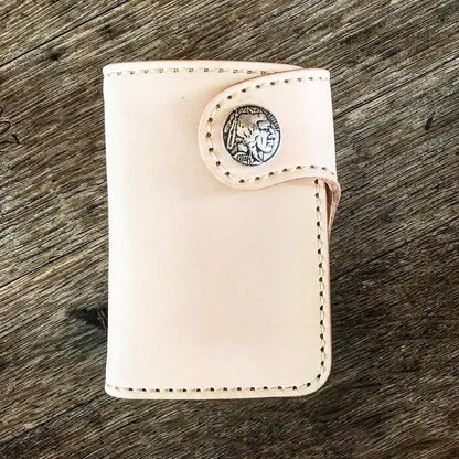 THE GALWAY: Vertical Snap Wallet - Buffalo Nickel Concho