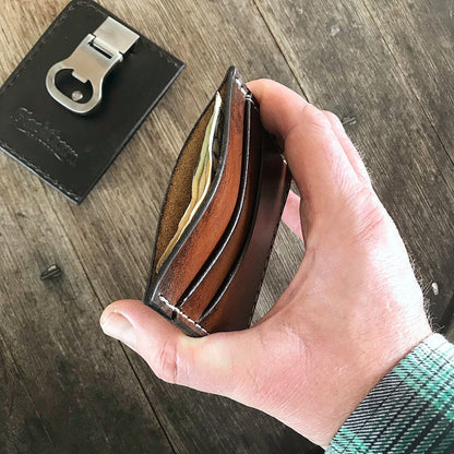 THE GATEHOUSE: Minimalist Credit Card Wallet with money clip, Everyday Carry Wallet