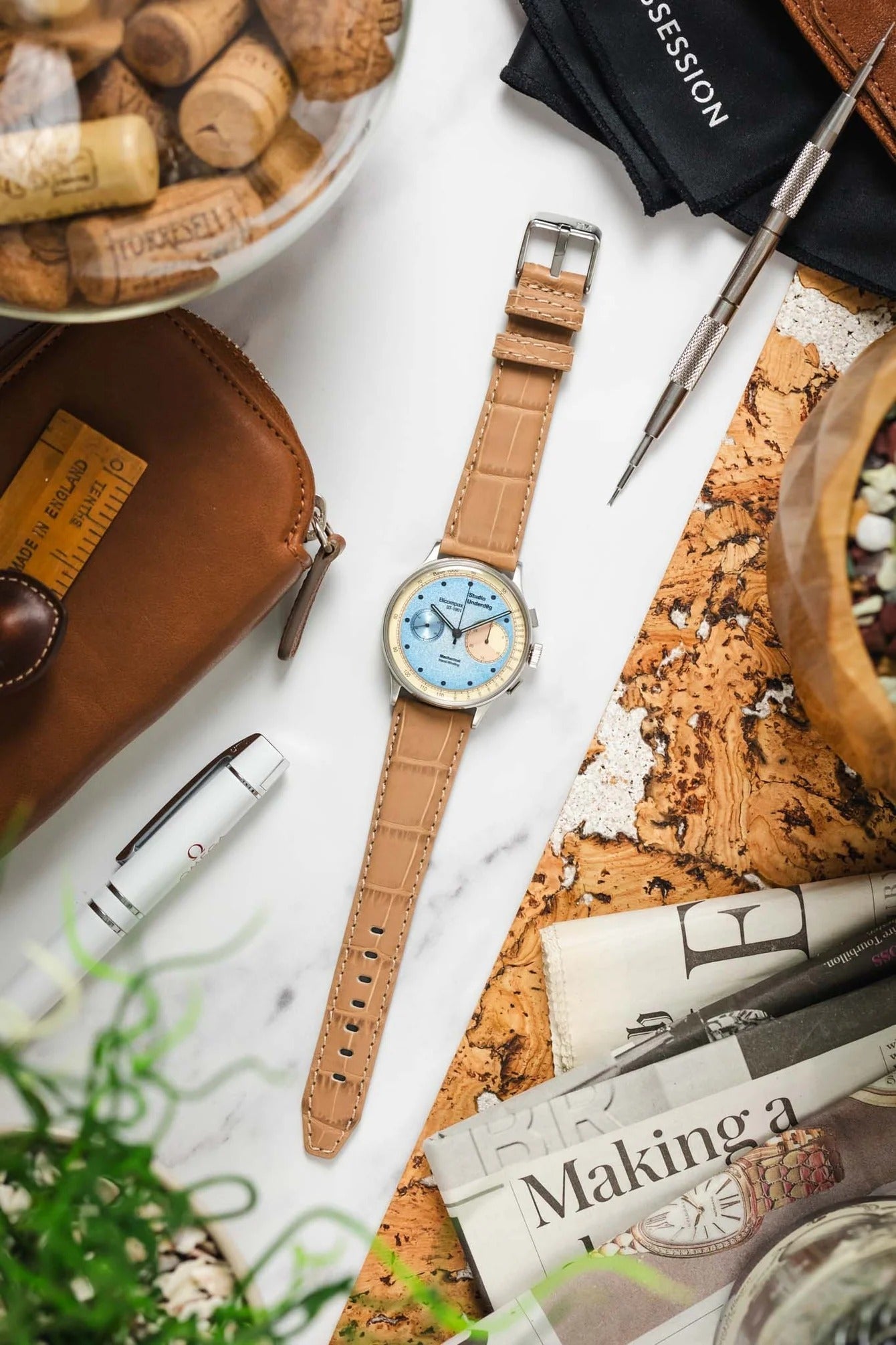 Morellato SOCCER Alligator-Embossed Calfskin Leather Watch Strap