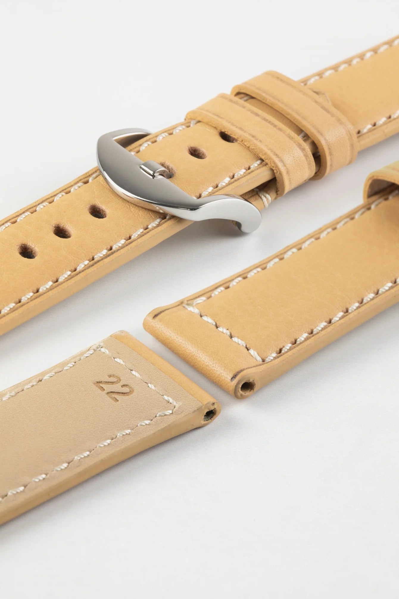 RIOS1931 FIRENZE Genuine Russia Leather Watch Strap in SAND