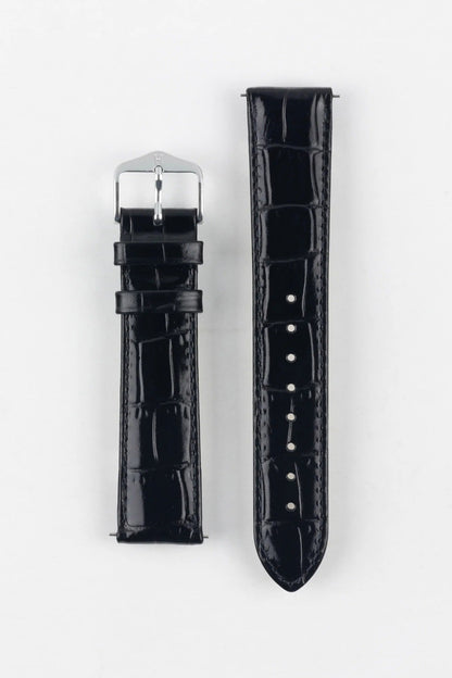 Hirsch LOUISIANALOOK Alligator Embossed Leather Watch Strap