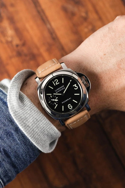 RIOS1931 FIRENZE Genuine Russia Leather Watch Strap in SAND