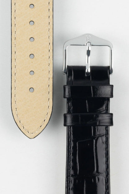 Hirsch LOUISIANALOOK Alligator Embossed Leather Watch Strap
