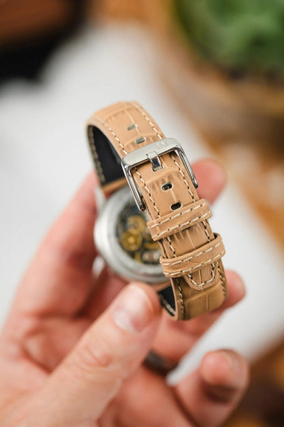 Morellato SOCCER Alligator-Embossed Calfskin Leather Watch Strap