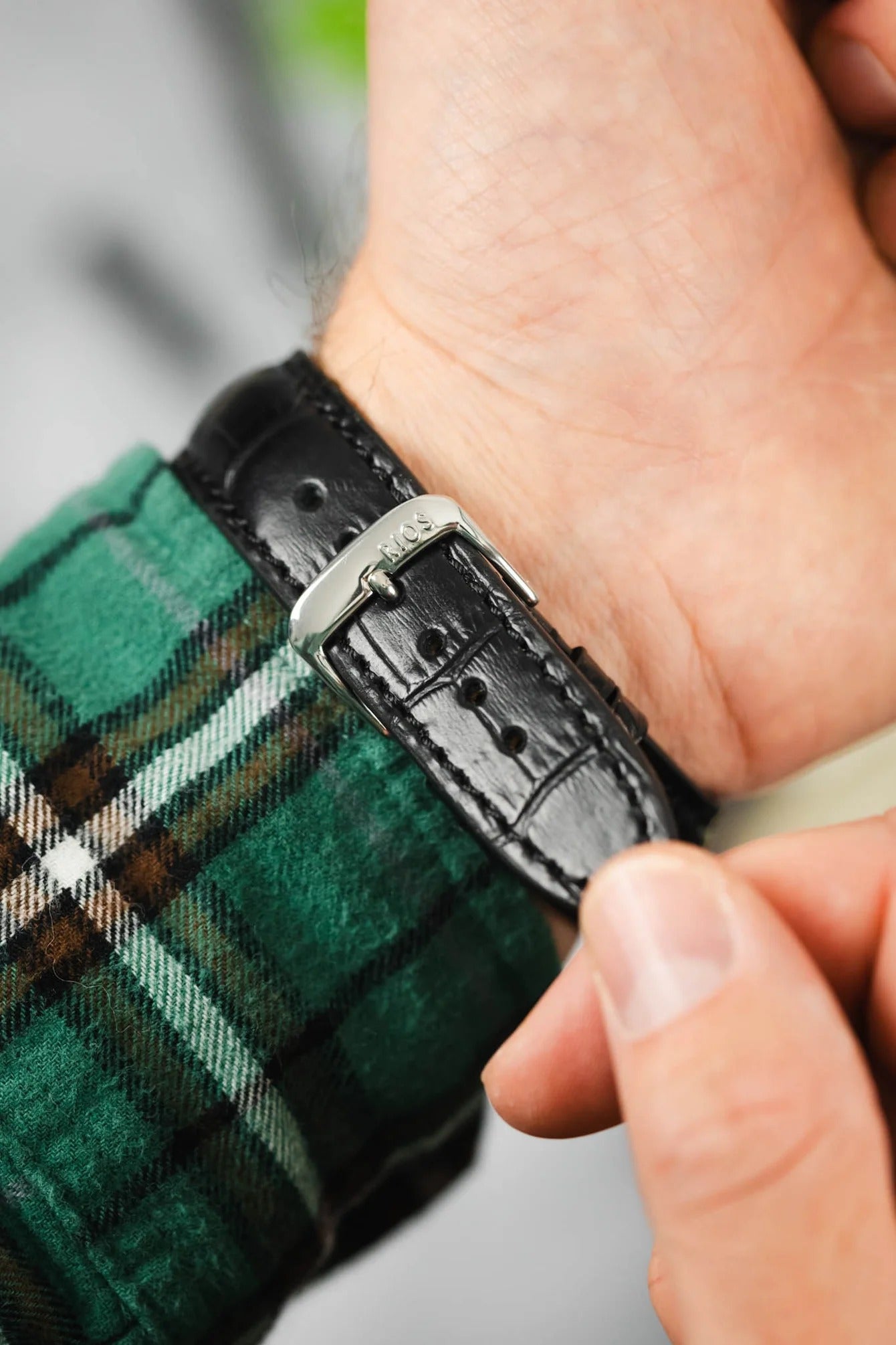 RIOS1931 LOUISIANA Alligator-Embossed Leather Watch Strap