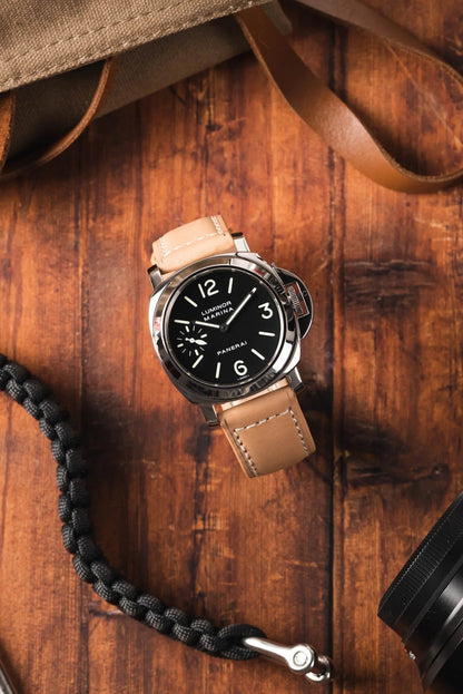 RIOS1931 FIRENZE Genuine Russia Leather Watch Strap in SAND