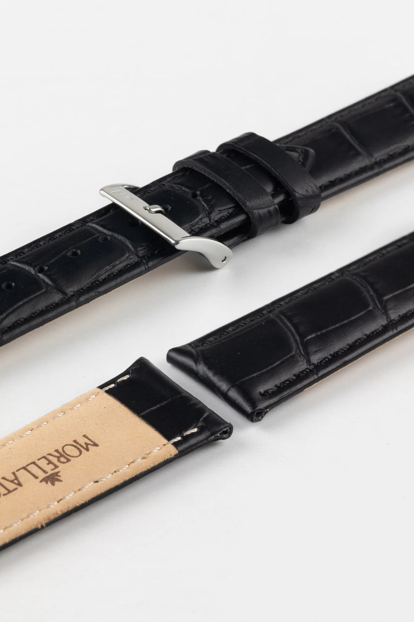 Morellato BOLLE Alligator-Embossed Calfskin Leather Watch Strap