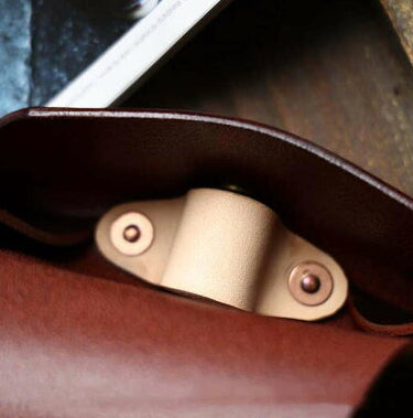 Handcrafted genuine leather eyeglass case made from real cowhide