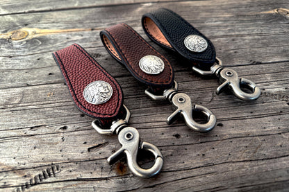 Horween Football - Buffalo Nickel Leather Key Fob