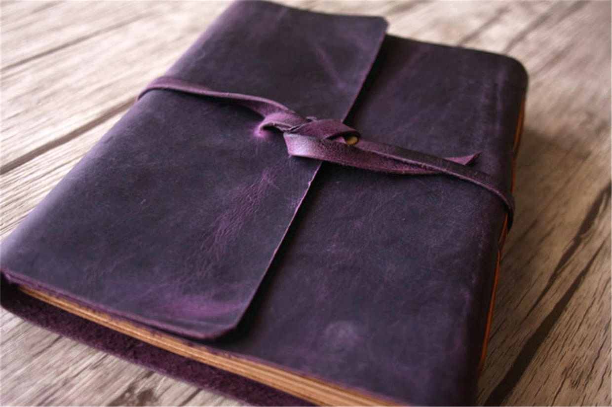 Purple Italian Leather Journal