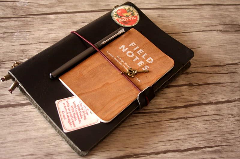 Custom Black Leather Notebook
