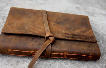 Personalized Brown Leather Bound Notebook
