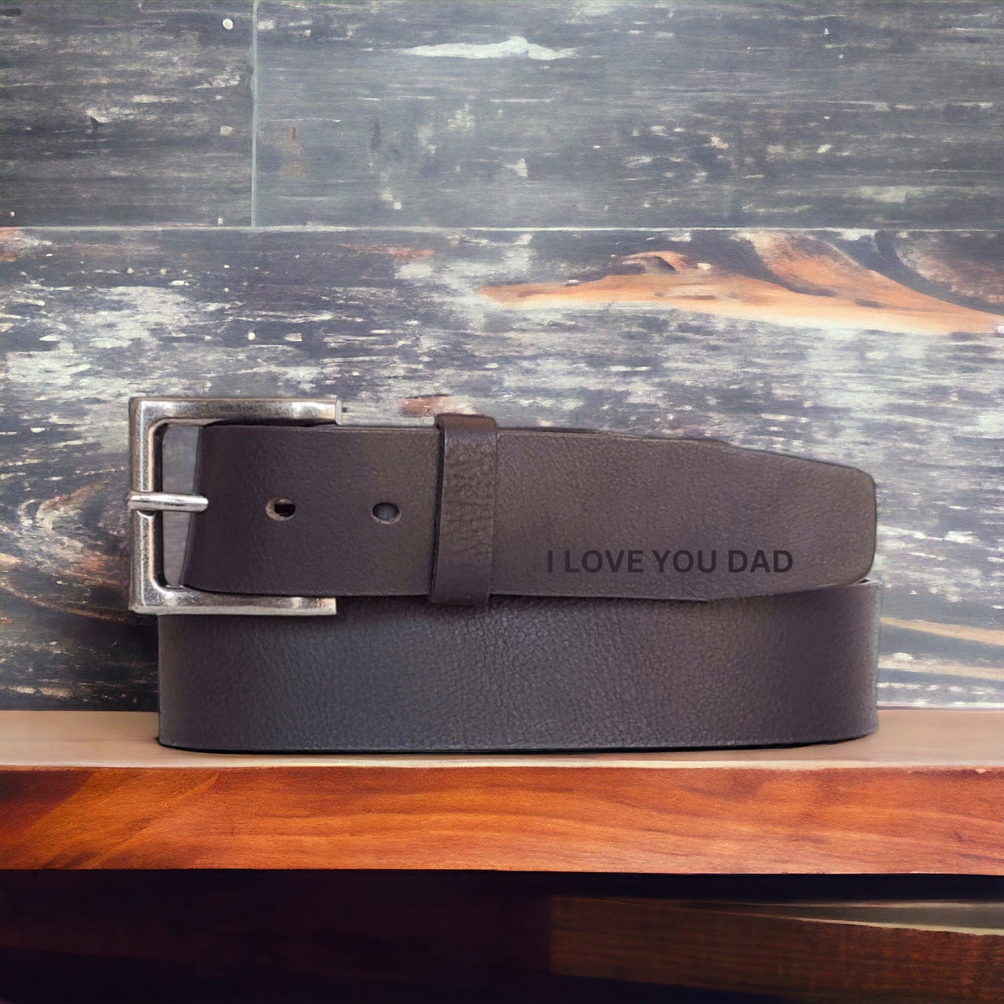 The Long Haul Belt - Black Custom Engraved Leather Belt
