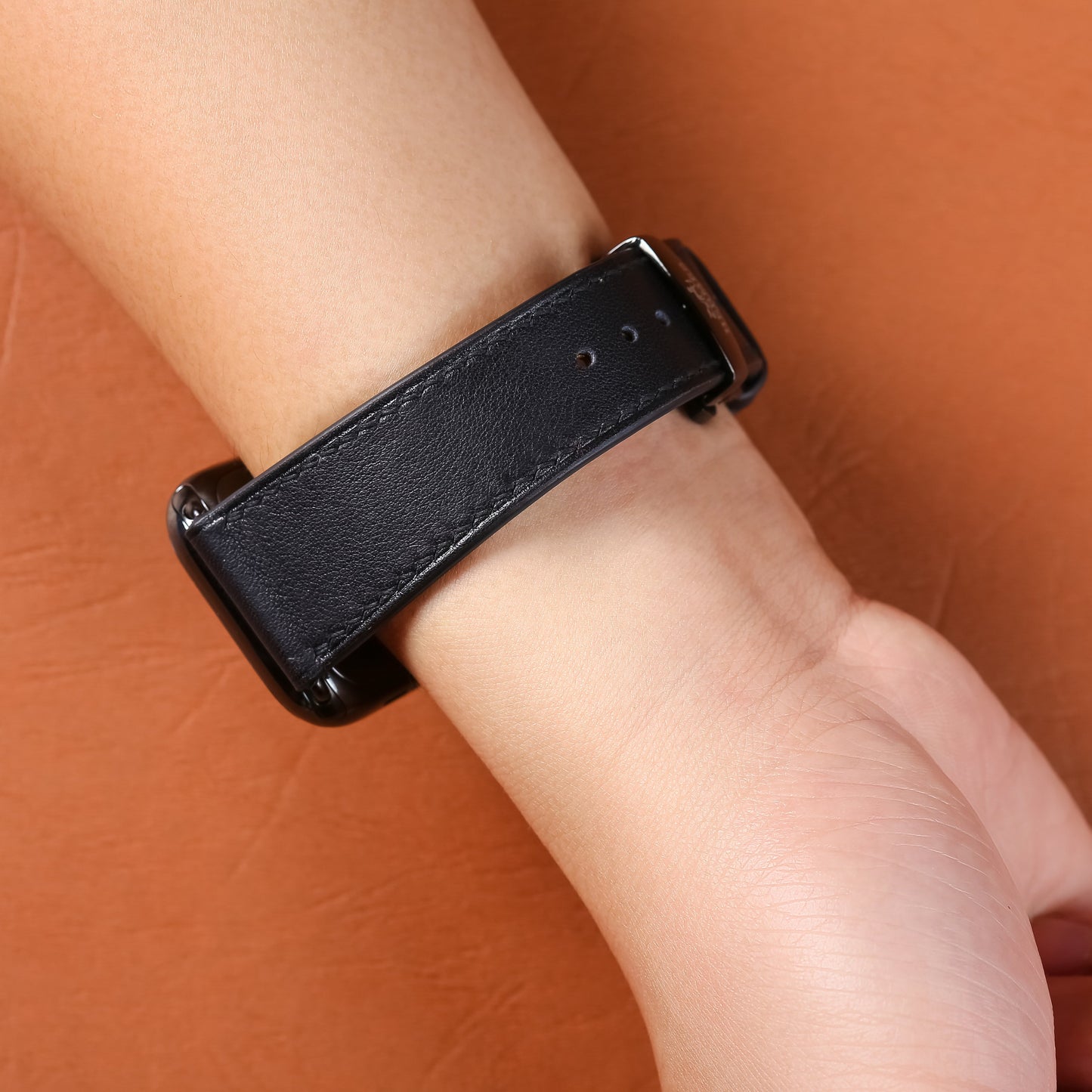 Watch Strap Swift Leather for Apple Watch, Mechanical Watch - Black SW2207