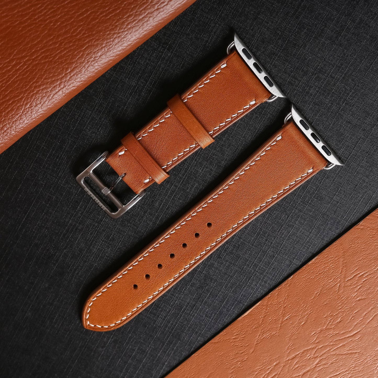 Handcrafted BA09.50 Genuine Leather Strap for Apple Watch and Traditional Watches