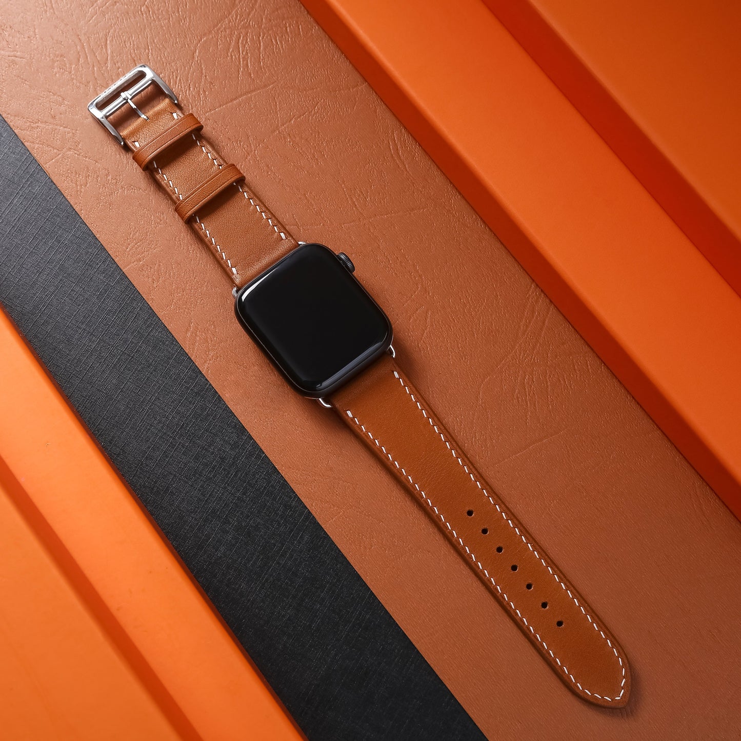 Handcrafted BA09.50 Genuine Leather Strap for Apple Watch and Traditional Watches
