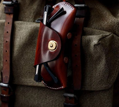 Handcrafted genuine leather eyeglass case made from real cowhide
