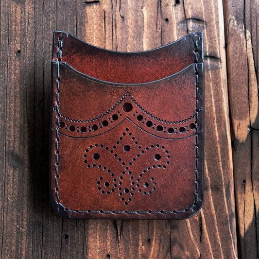 THE BROGUED ROVER II: Minimalist Credit Card Wallet with Money Clip