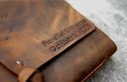 Personalized Brown Leather Bound Notebook