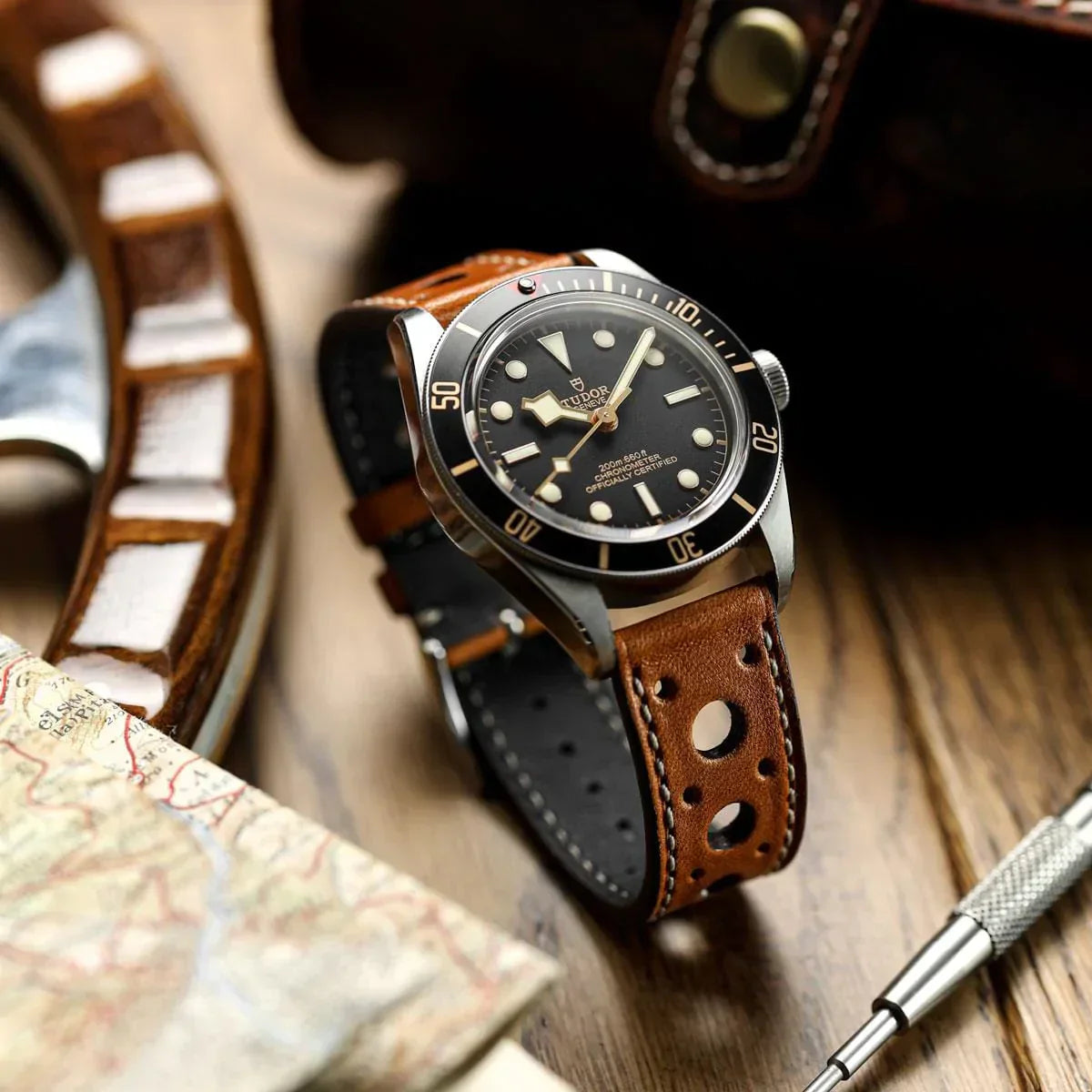 Bracelet de Montre en Cuir Fait Main Boutsen Cavallo Racing - Cognac Élégant et Ravissant