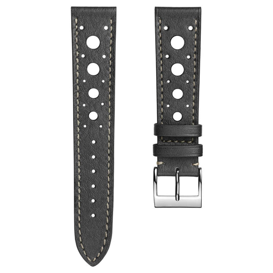 SAngle Boutique Artisan Patina Leather Watch Strap - Elegant Platinum Finish